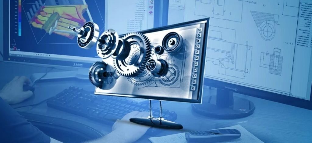 Infinity Skies on a laptop computer with cad design